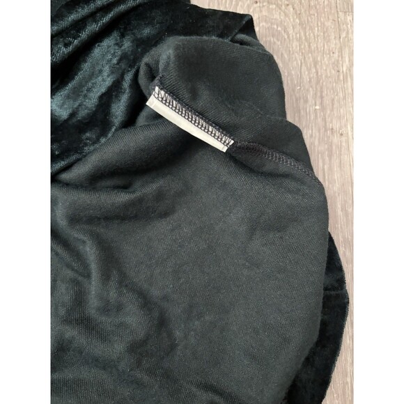 Crushed Forest Green Velour Asymmetric Ruched Draped Whimsigoth Maxi Skirt Sz L - Picture 10 of 10